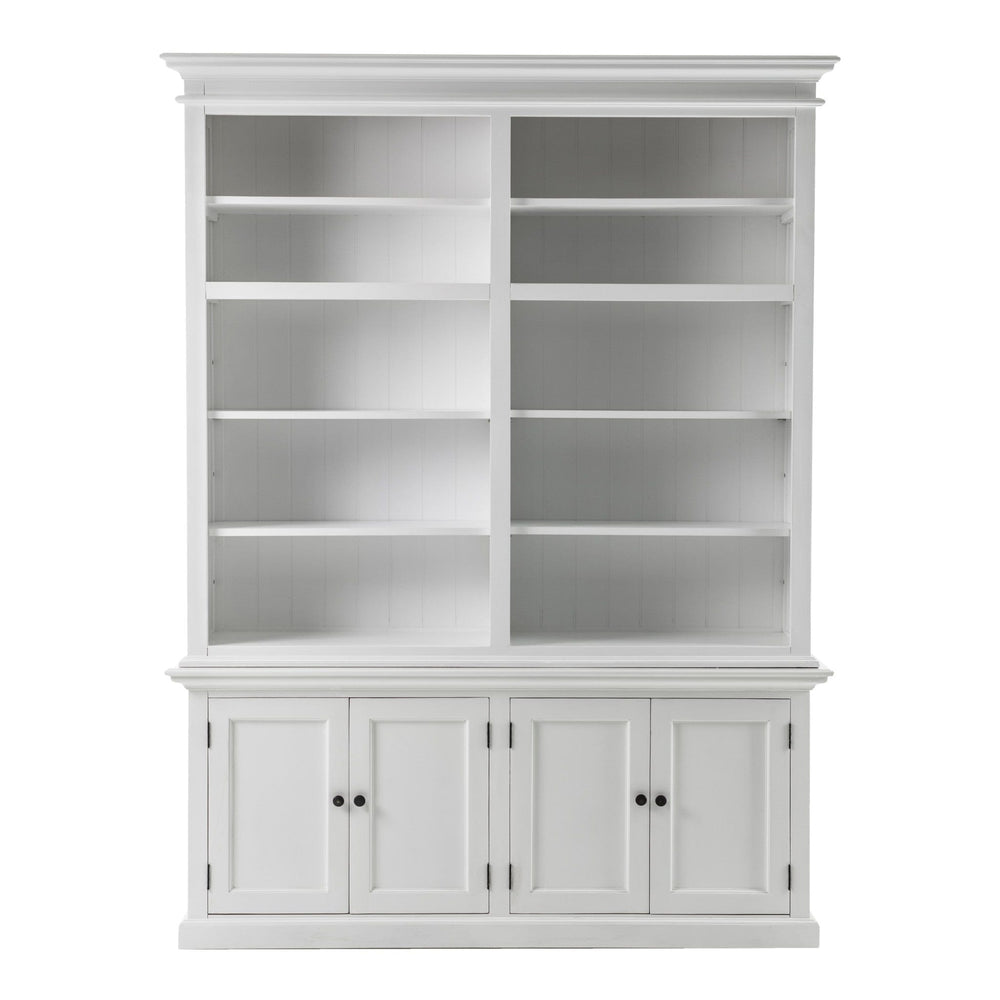 87" White Solid Wood Adjustable Four Tier Bookcase - Homeroots - Flyclothing LLC
