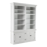 87" White Solid Wood Adjustable Four Tier Bookcase - Homeroots - Flyclothing LLC