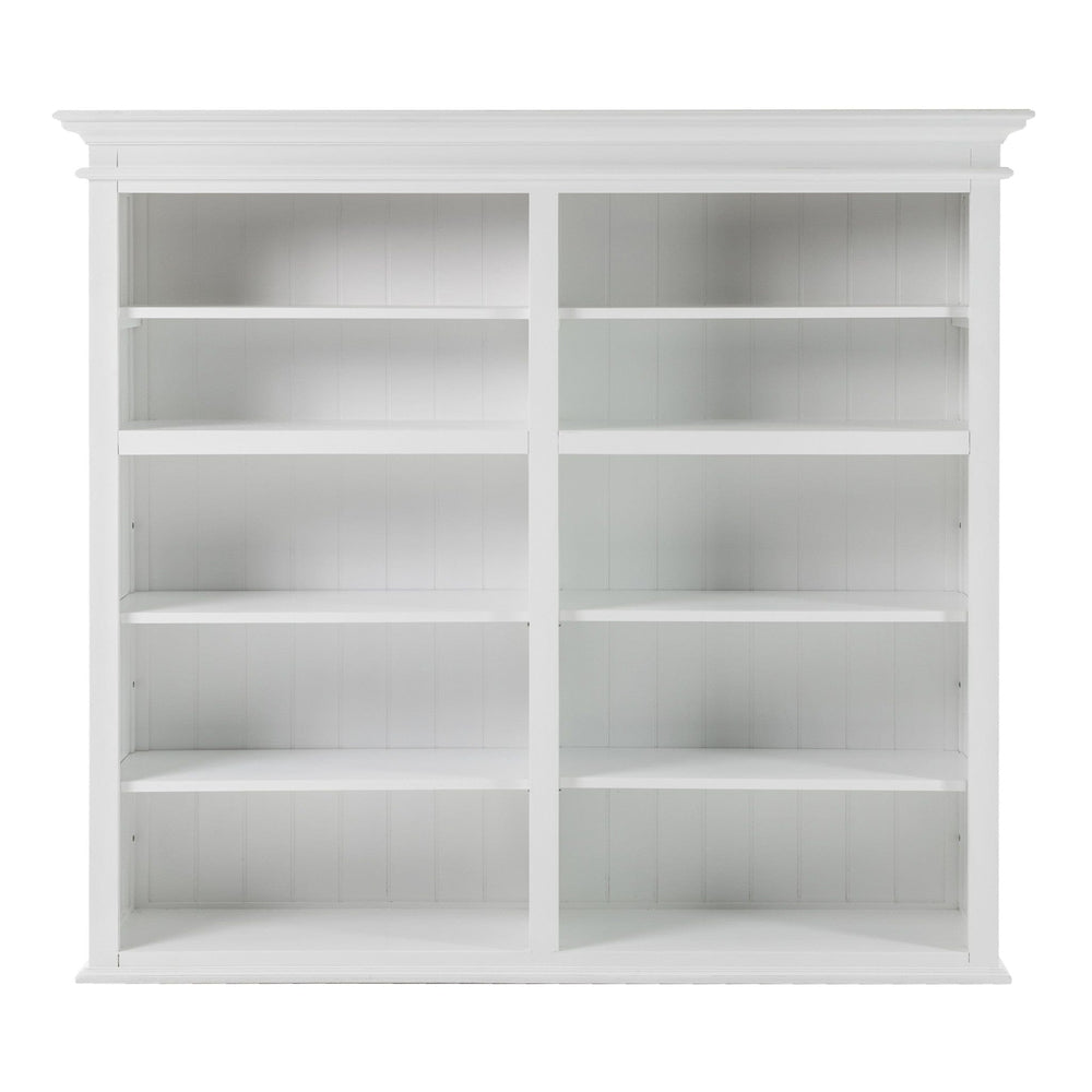 87" White Solid Wood Adjustable Four Tier Bookcase - Homeroots - Flyclothing LLC