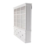71" White Solid Wood Frame Dining Hutch With Multiple Shelves And Three Drawers - Homeroots