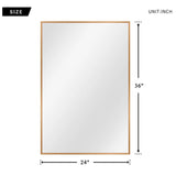 36" Gold Metal Framed Bathroom Vanity Mirror - Homeroots - Flyclothing LLC