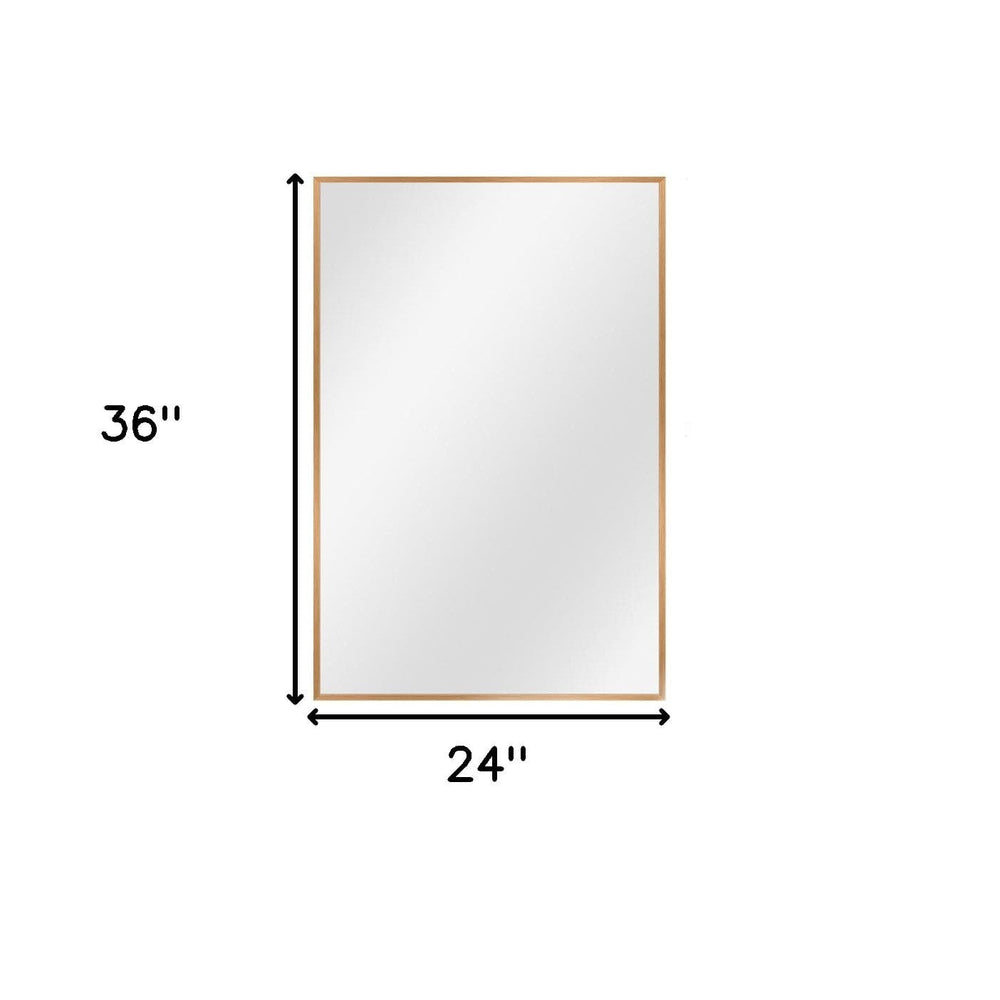 36" Gold Metal Framed Bathroom Vanity Mirror - Homeroots - Flyclothing LLC