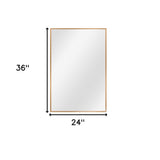 36" Gold Metal Framed Bathroom Vanity Mirror - Homeroots - Flyclothing LLC