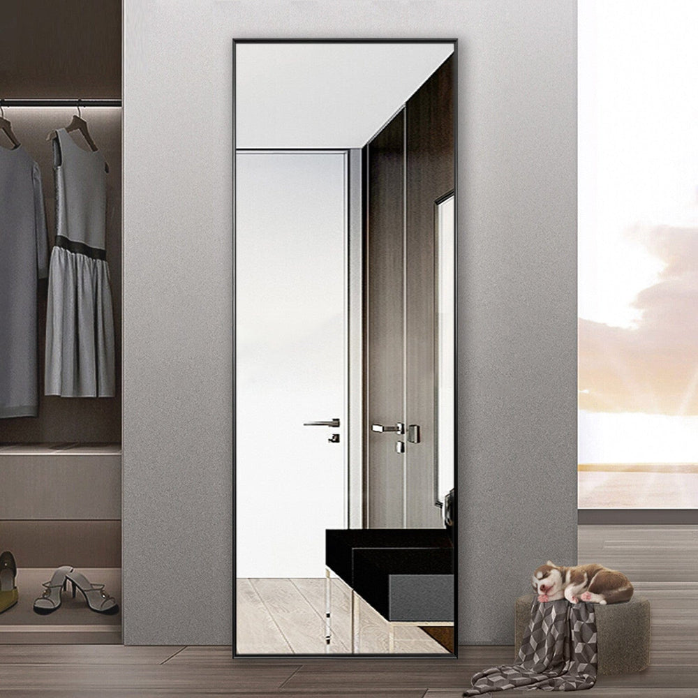 59" Black Metal Framed Full Length Mirror - Homeroots - Flyclothing LLC