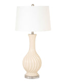Set of Two Beige Curved Ceramic Table Lamps - Homeroots - Flyclothing LLC