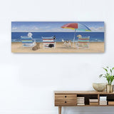 30" x 10" Dogs Perfect Beach Day Canvas Wall Art - Homeroots - Flyclothing LLC