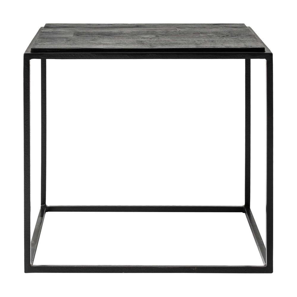 Set of Three 39" Brown And Black Solid Wood And Iron Square Nested Coffee Tables - Homeroots - Flyclothing LLC
