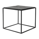 Set of Three 39" Brown And Black Solid Wood And Iron Square Nested Coffee Tables - Homeroots - Flyclothing LLC
