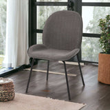 Set Of Two Gray And Black Upholstered Fabric Side Chairs - Homeroots - Flyclothing LLC