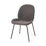 Set Of Two Gray And Black Upholstered Fabric Side Chairs - Homeroots - Flyclothing LLC