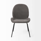 Set Of Two Gray And Black Upholstered Fabric Side Chairs - Homeroots - Flyclothing LLC
