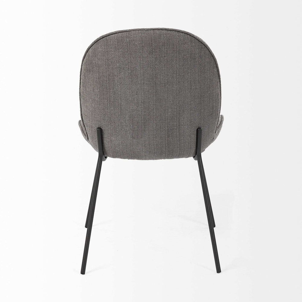 Set Of Two Gray And Black Upholstered Fabric Side Chairs - Homeroots - Flyclothing LLC