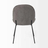 Set Of Two Gray And Black Upholstered Fabric Side Chairs - Homeroots - Flyclothing LLC
