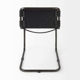 Black Leather Metal Open Back Dining Side Chair - Homeroots - Flyclothing LLC