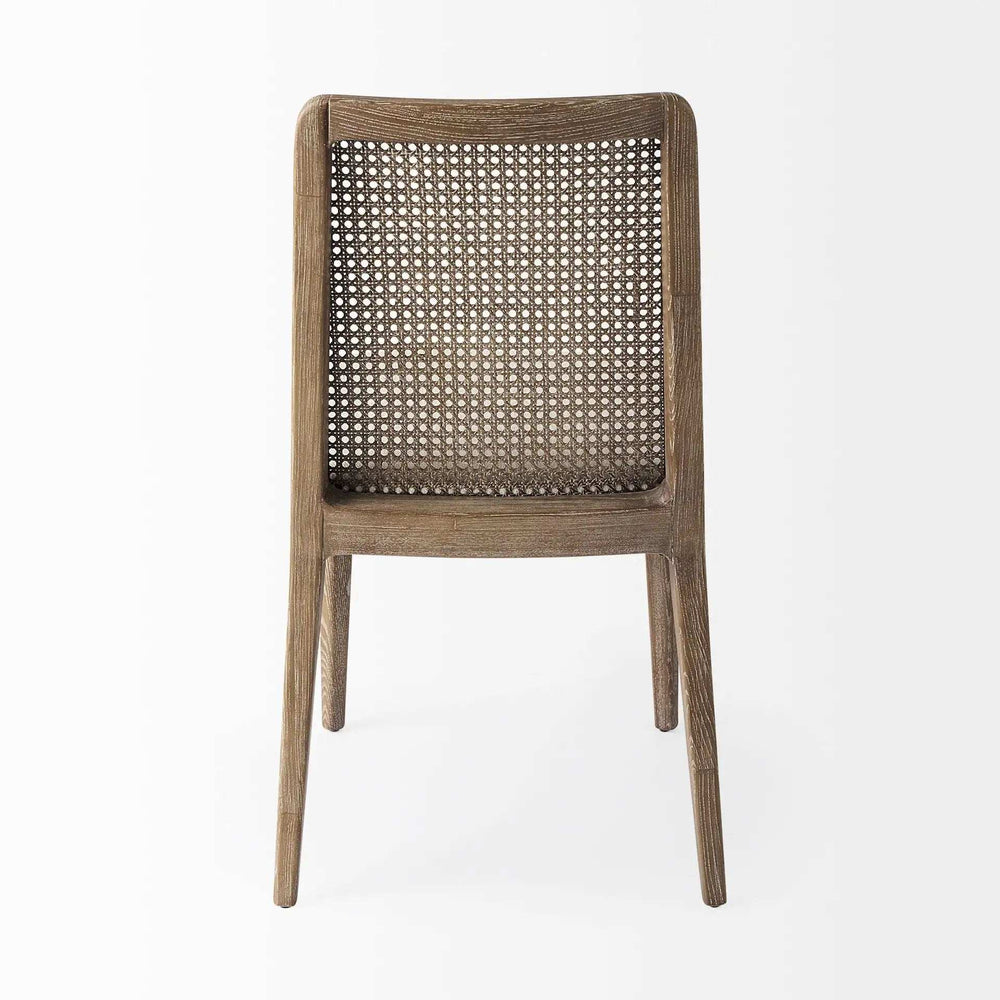 Set Of Two Cream And Brown Upholstered Fabric Cross Back Side Chairs - Homeroots - Flyclothing LLC