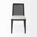 Set Of Two Black Upholstered Fabric Cross Back Side Chairs - Homeroots - Flyclothing LLC
