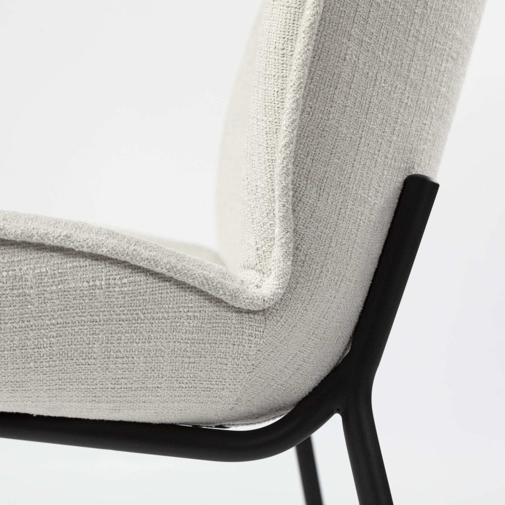 Set Of Two White And Black Upholstered Fabric Side Chairs - Homeroots - Flyclothing LLC