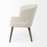 Ivory and Brown Mid Century Wingback Dining Chair - Homeroots - Flyclothing LLC