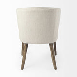 Ivory and Brown Mid Century Wingback Dining Chair - Homeroots - Flyclothing LLC