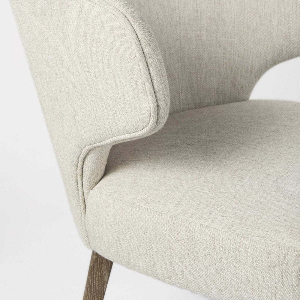 Ivory and Brown Mid Century Wingback Dining Chair - Homeroots - Flyclothing LLC