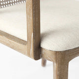 Light Natural and Cream Uholstery and Cane Dining Armchair - Homeroots - Flyclothing LLC
