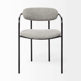 Set Of Two Gray And Black Upholstered Fabric Arm Chairs - Homeroots - Flyclothing LLC