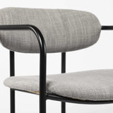 Set Of Two Gray And Black Upholstered Fabric Arm Chairs - Homeroots - Flyclothing LLC