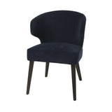Navy Blue And Black Wingback Dining Side Chair - Homeroots - Flyclothing LLC