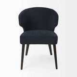 Navy Blue And Black Wingback Dining Side Chair - Homeroots - Flyclothing LLC