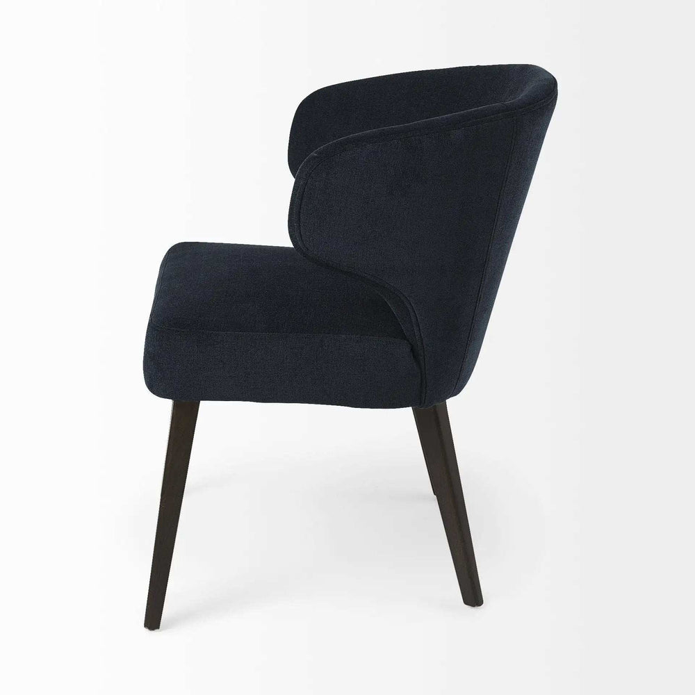 Navy Blue And Black Wingback Dining Side Chair - Homeroots - Flyclothing LLC