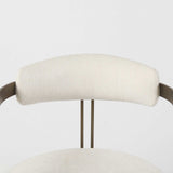 Curvy Gold and White Upholstered Dining Armchair - Homeroots - Flyclothing LLC