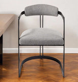 Curvy Black and Gray Upholstered Dining Armchair - Homeroots - Flyclothing LLC