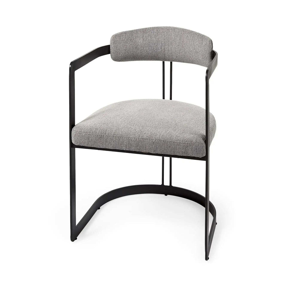 Curvy Black and Gray Upholstered Dining Armchair - Homeroots - Flyclothing LLC