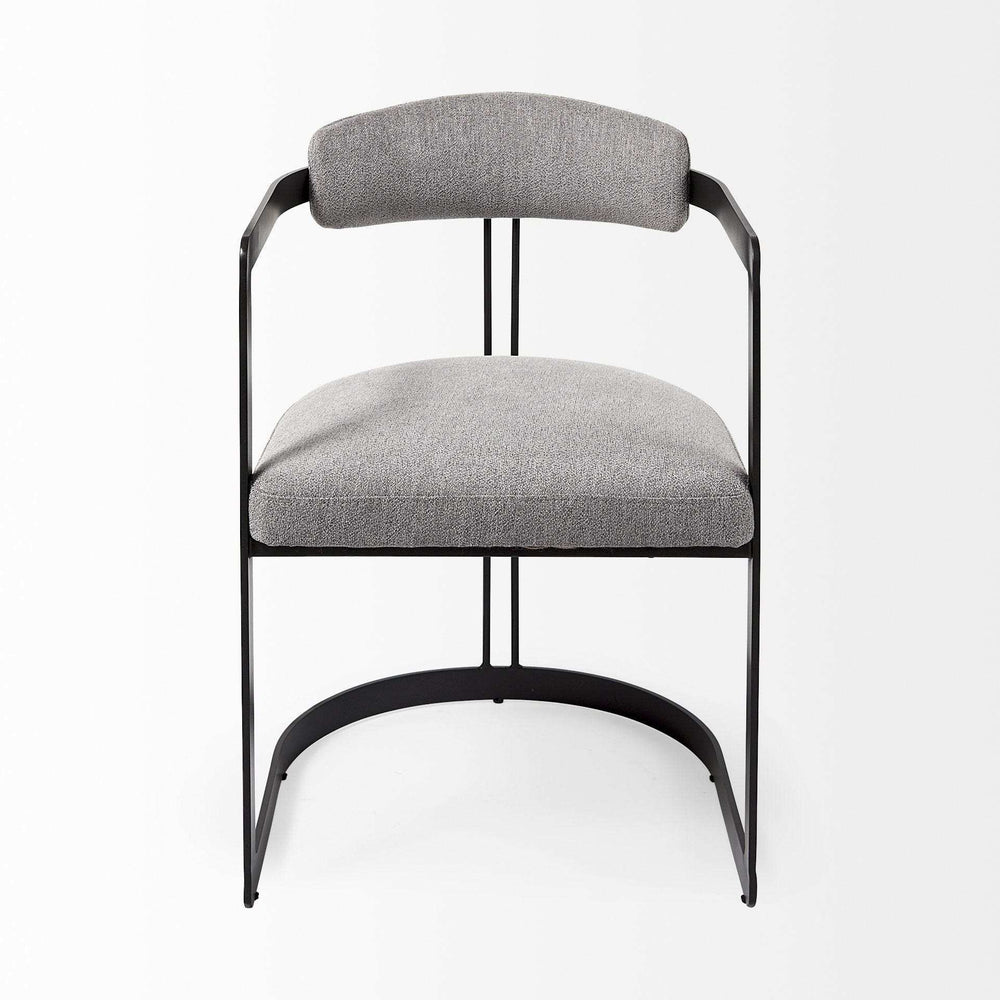 Curvy Black and Gray Upholstered Dining Armchair - Homeroots - Flyclothing LLC