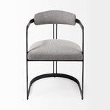 Curvy Black and Gray Upholstered Dining Armchair - Homeroots - Flyclothing LLC
