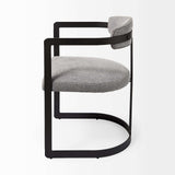Curvy Black and Gray Upholstered Dining Armchair - Homeroots - Flyclothing LLC