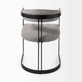 Curvy Black and Gray Upholstered Dining Armchair - Homeroots - Flyclothing LLC