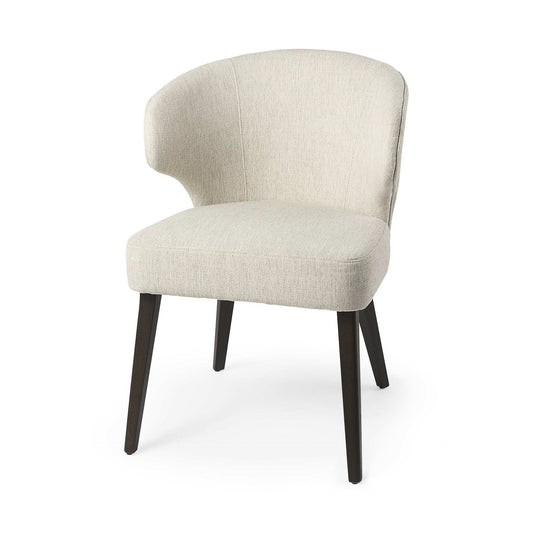 Ivory and Black Wingback Dining Side Chair - Homeroots - Flyclothing LLC