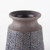 6" Brown and Blue Tribal Ceramic Vase - Homeroots