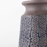 6" Brown and Blue Tribal Ceramic Vase - Homeroots