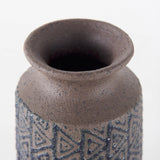 7" Brown and Blue Tribal Ceramic Vase - Homeroots