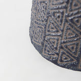 11" Brown and Blue Tribal Ceramic Vase - Homeroots