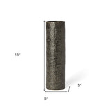 15" Black and Gold Check Tall Ceramic Vase - Homeroots - Flyclothing LLC