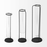 Set of Three Test Tube Stand Vases - Homeroots - Flyclothing LLC