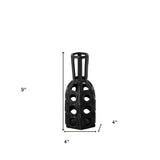 9" Black Pierced Pattern Ceramic Vase - Homeroots