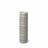 14" Ceramic Cream Geometric Cylinder Table Vase - Homeroots - Flyclothing LLC