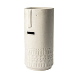 14" Bohemian Beige Happy Face Tribal Vase - Homeroots - Flyclothing LLC