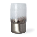 12" Brushed Silver Glass Vase - Homeroots - Flyclothing LLC