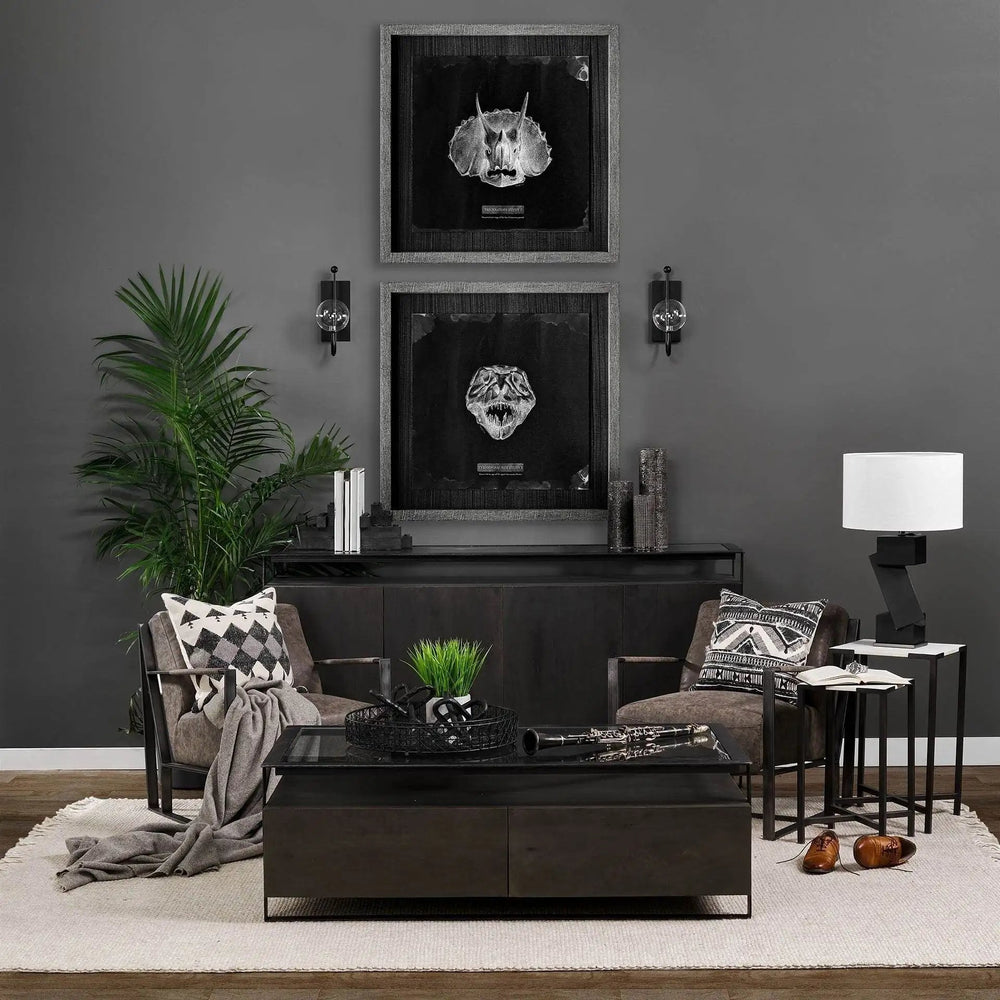 10" Black and Gold Check Tall Ceramic Vase - Homeroots - Flyclothing LLC