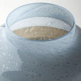 9" Blue and Brown Ocean Colored Bubble Glass Rounded Square Glass Vase - Homeroots - Flyclothing LLC